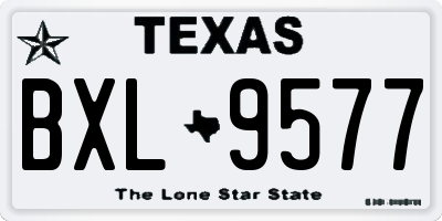 TX license plate BXL9577