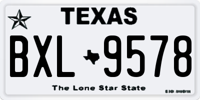 TX license plate BXL9578