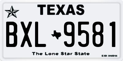 TX license plate BXL9581