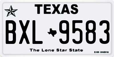 TX license plate BXL9583