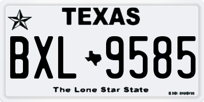 TX license plate BXL9585