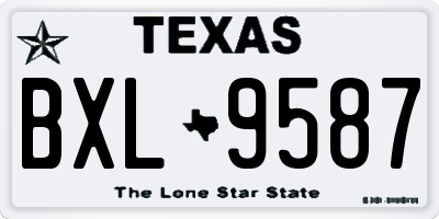 TX license plate BXL9587