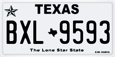 TX license plate BXL9593