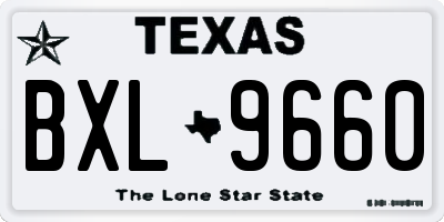 TX license plate BXL9660