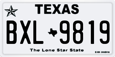 TX license plate BXL9819