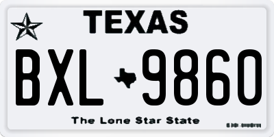 TX license plate BXL9860