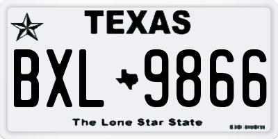 TX license plate BXL9866