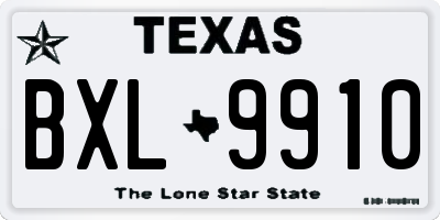 TX license plate BXL9910