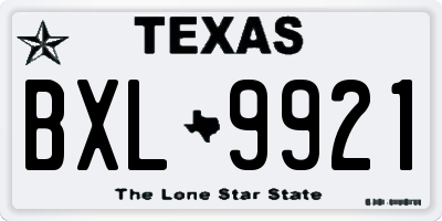 TX license plate BXL9921