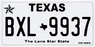 TX license plate BXL9937