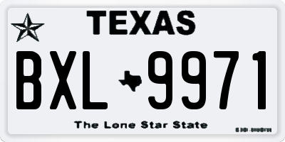 TX license plate BXL9971