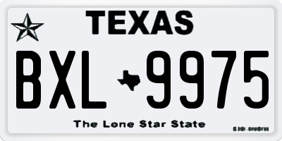 TX license plate BXL9975