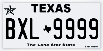 TX license plate BXL9999