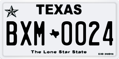 TX license plate BXM0024