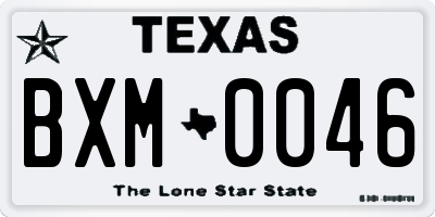 TX license plate BXM0046