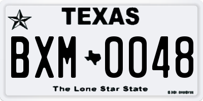 TX license plate BXM0048