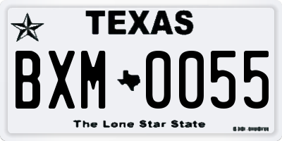 TX license plate BXM0055