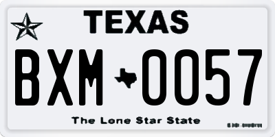 TX license plate BXM0057