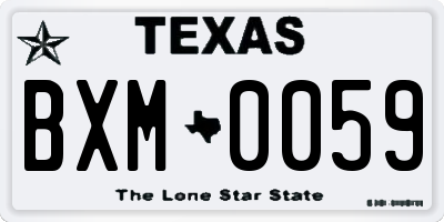 TX license plate BXM0059
