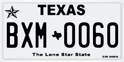 TX license plate BXM0060