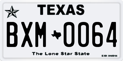 TX license plate BXM0064