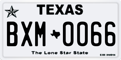 TX license plate BXM0066