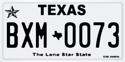 TX license plate BXM0073