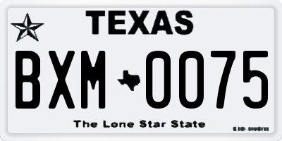 TX license plate BXM0075