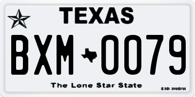 TX license plate BXM0079