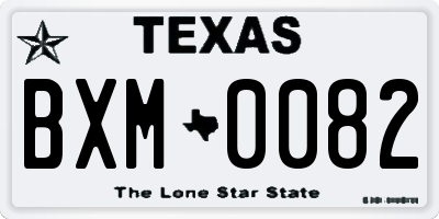 TX license plate BXM0082
