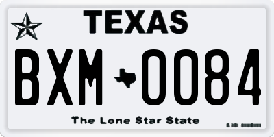 TX license plate BXM0084