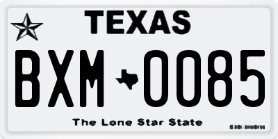 TX license plate BXM0085