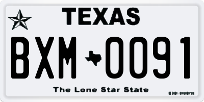 TX license plate BXM0091
