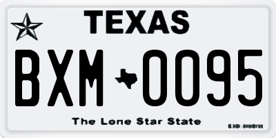 TX license plate BXM0095