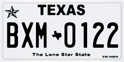 TX license plate BXM0122