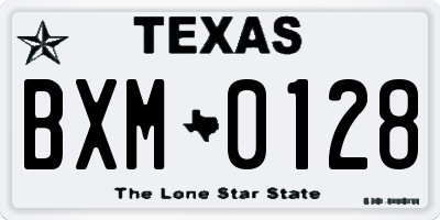 TX license plate BXM0128