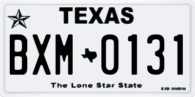 TX license plate BXM0131