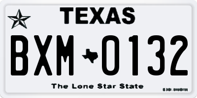 TX license plate BXM0132