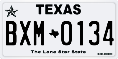TX license plate BXM0134