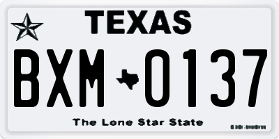 TX license plate BXM0137