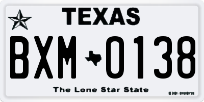 TX license plate BXM0138