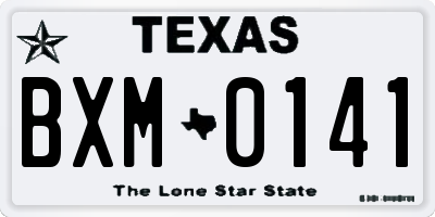 TX license plate BXM0141