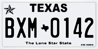 TX license plate BXM0142