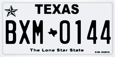 TX license plate BXM0144