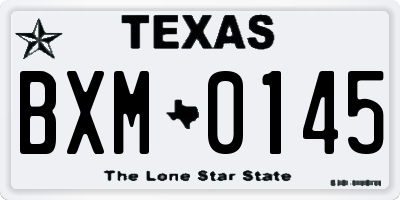 TX license plate BXM0145