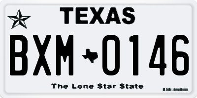TX license plate BXM0146