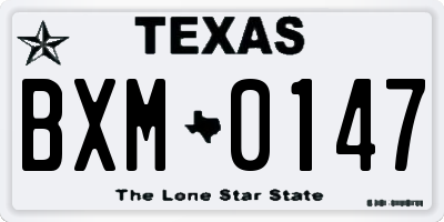 TX license plate BXM0147