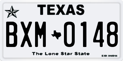 TX license plate BXM0148