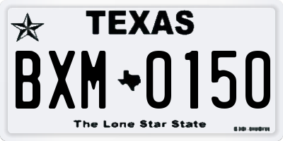 TX license plate BXM0150