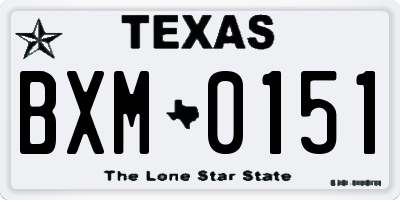 TX license plate BXM0151